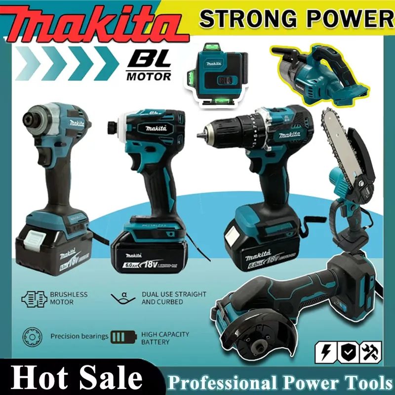 Power Tools Makita Set - Makita Akülü Elektrikli El Aletleri Seti