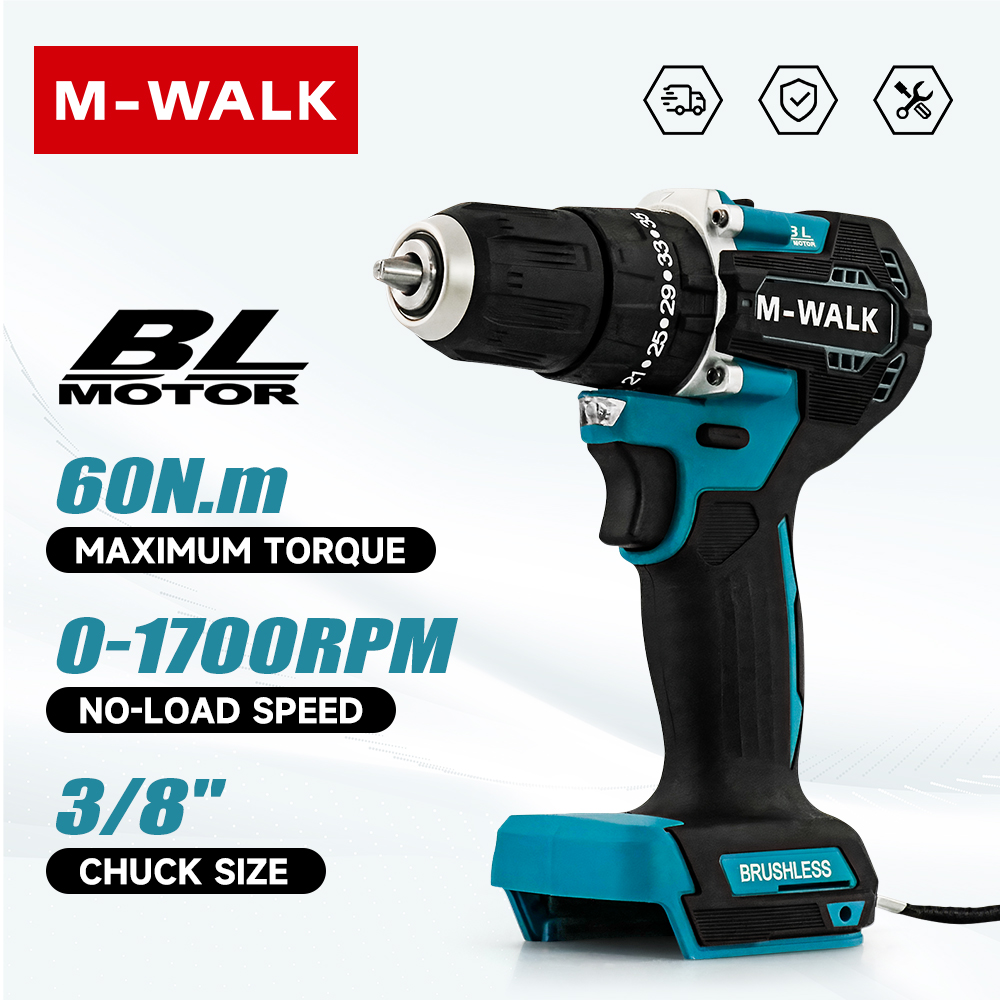 Power Tools Makita Set - M-WALK 10MM Fırçasız Elektrikli Darbeli Matkap