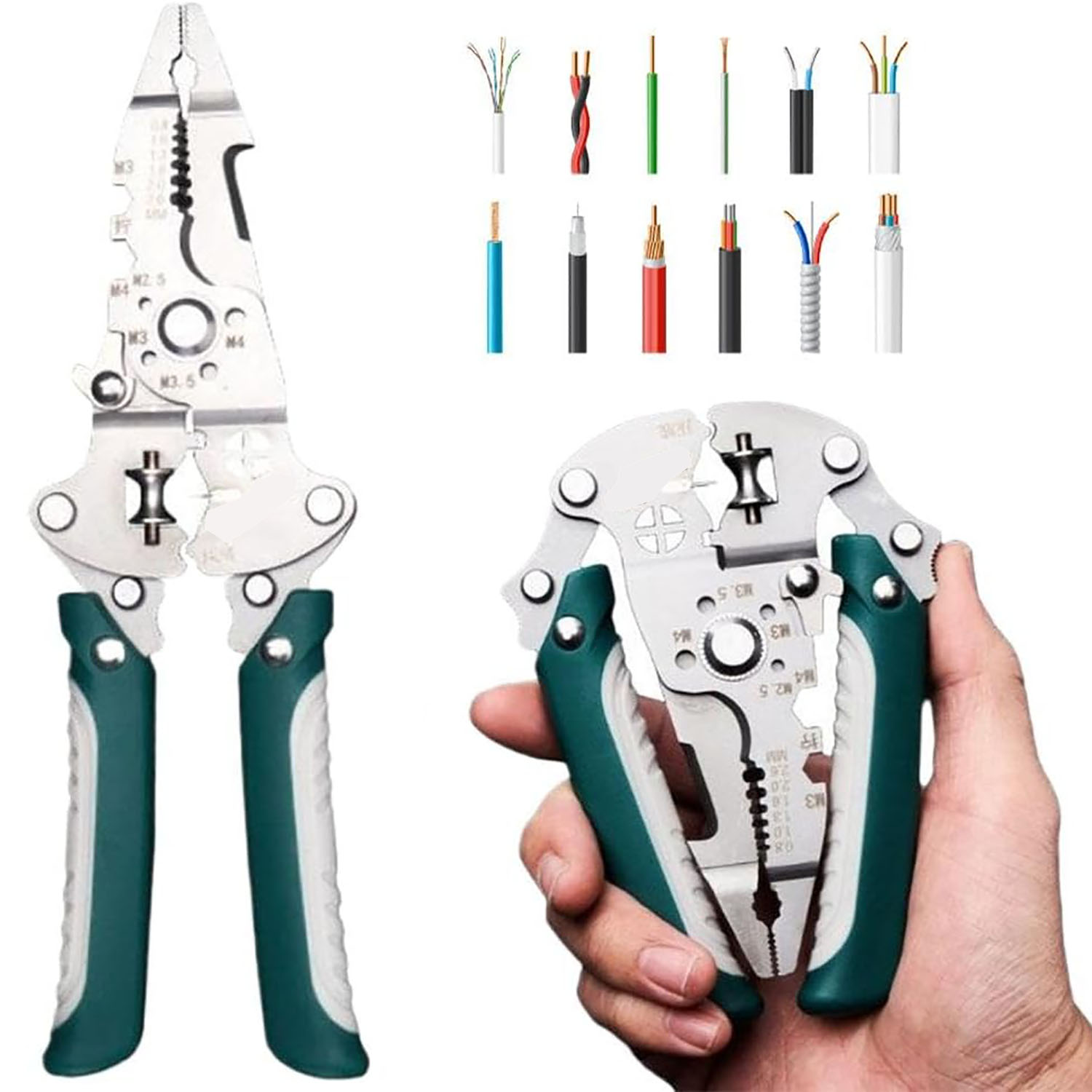 Power Tools America - 18'i 1 Arada Katlanabilir Tel Soyucu