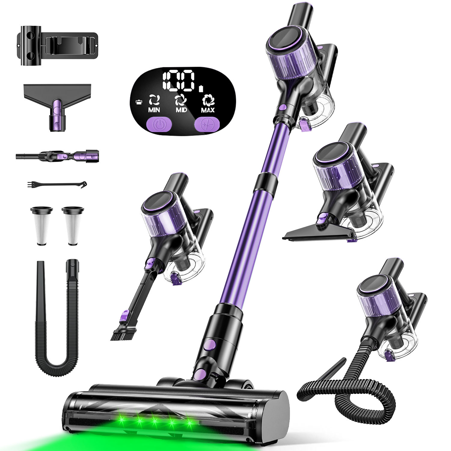 Power Tools That Are Green - Kablosuz Elektrikli Süpürge 55KPa Güçlü Şarjlı